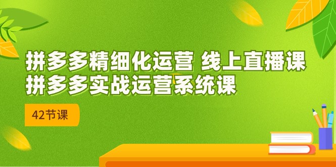 2023年8月新课-拼多多精细化运营 线上直播课：拼多多实战运营系统课-42节-问小徐资源库