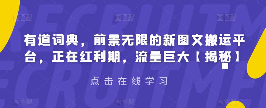 有道词典，前景无限的新图文搬运平台，正在红利期，流量巨大【揭秘】-问小徐资源库