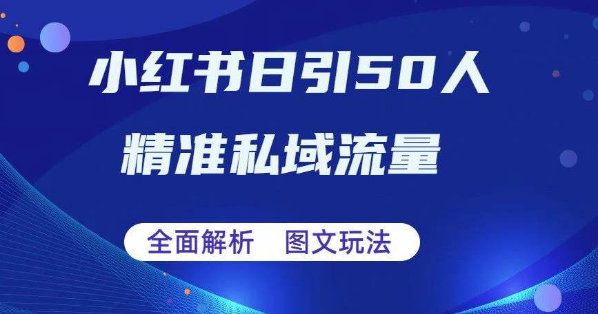 全面解析小红书图文引流日引50私域流量【揭秘】-问小徐资源库