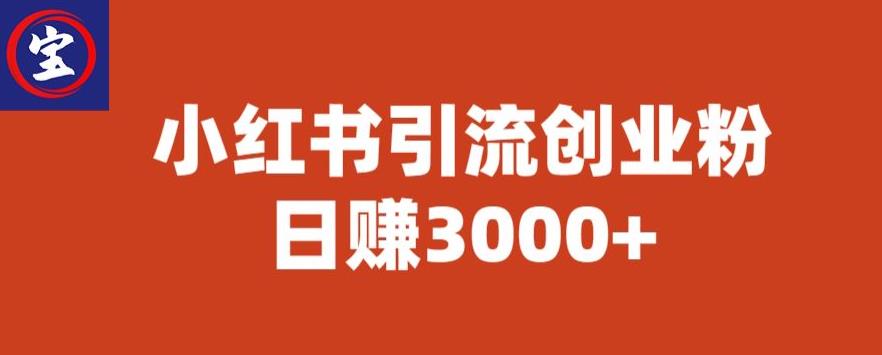 宝哥小红书引流创业粉，日赚3000+【揭秘】-问小徐资源库