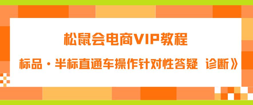 松鼠会电商VIP教程：松鼠《付费推广标品·半标直通车操作针对性答疑&诊断》-问小徐资源库