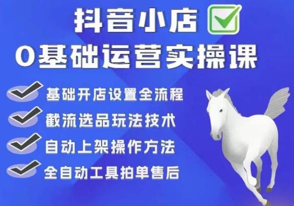 白马电商·0基础抖店运营实操课，基础开店设置全流程，截流选品玩法技术-问小徐资源库