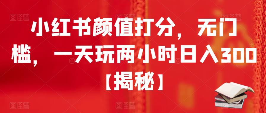 小红书颜值打分，无门槛，一天玩两小时日入300+【揭秘】-问小徐资源库
