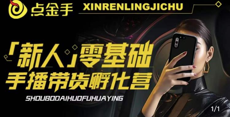 2023点金手·新人零基础手播带货孵化营：账号运营篇+主播话术篇+数据流量篇等-问小徐资源库
