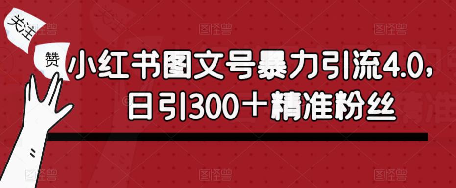 小红书图文号暴力引流4.0，日引300＋精准粉丝【揭秘】-问小徐资源库