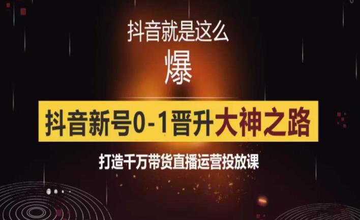 0粉自然流实战起号课，抖音新号0~1晋升大神之路，打造千万带货直播运营投放课-问小徐资源库