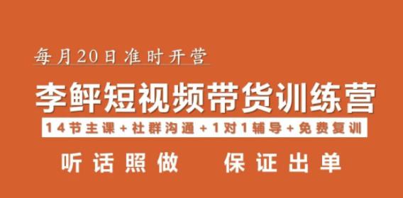 李鲆·短视频带货第16期，一部手机，碎片化时间，零基础也能做，听话照做，保证出单-问小徐资源库