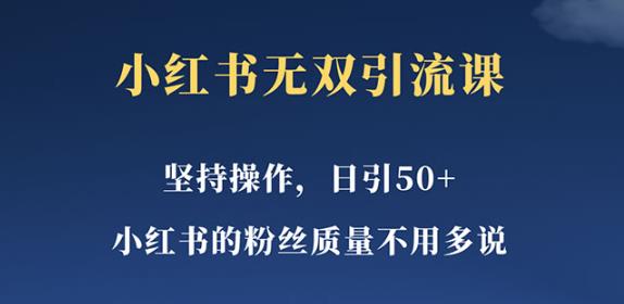 小红书无双课一天引50+女粉，不用做视频发视频，小白也很容易上手拿到结果【仅揭秘】-问小徐资源库