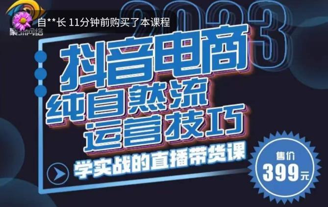 李扭扭·2023自然流运营技巧，纯自然流不亏品起盘直播间，实战直播带货课（视频课+话术文档）-问小徐资源库
