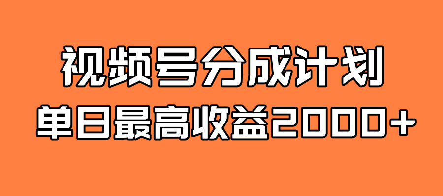 全新蓝海 视频号掘金计划 日入2000+-问小徐资源库