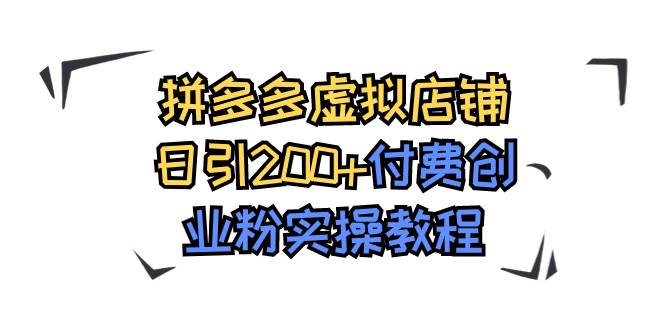 拼多多虚拟店铺日引200+付费创业粉实操教程-问小徐资源库